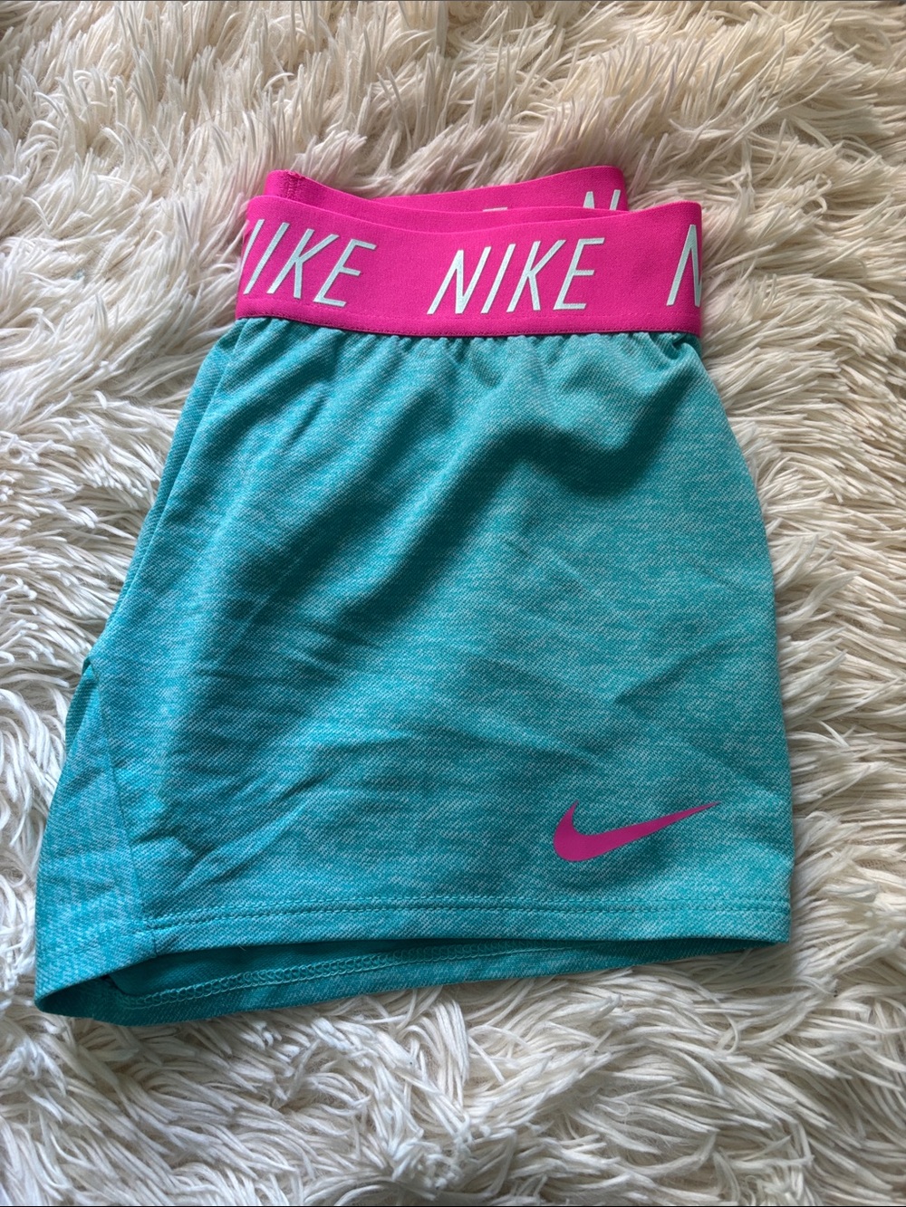 Nike Teal Skort with Hot Pink Waistband and Swoosh